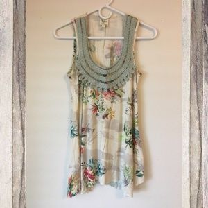 Made in San Francisco lace detail tank top